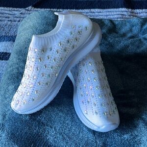 White Sneakers with Embellishments Sz 39/8.5